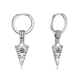 ZPMMPZ Arrow Earrings 925 Sterling Silver Arrowhead Hoop Earrings Viking Jewelry Gifts for Women Men