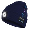 Bosttor Bluetooth Beanie Hat with Light, Headlamp Cap with Headphones
