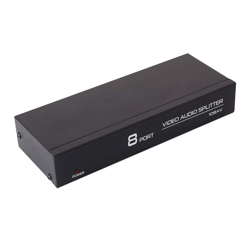 DTECH Powered 8 Way 3 RCA Splitter Box 1 in