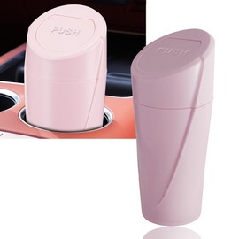 Car Garbage Trash Cans with Lid, Mini Car Trash Can Portable Leakproof Auto Garbage Storage Can Pink, Car Accessories for Interior, Small Car Trash Bin Use for Automotive, Office, Camping,Living Room