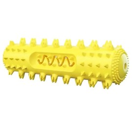 Nikki and Max Dog Toothbrush Chew Toy, 360° Dental Cleaning Stick, 3 Colors, Rubber Material (Yello, Medium)