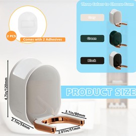 Realand Hair Dryer Holder with Storage Caddy and Cord Hook, Adhesive Blow Dryer Holder Stand Wall Mount Hair Tool Organizer Hanger for Bathroom, Grey