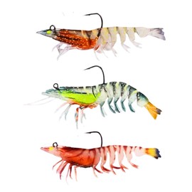 Fishing Lures Set Shrimp Shad Worm Bait Realistic Bass Hook Luminous Soft (9cm/12g)