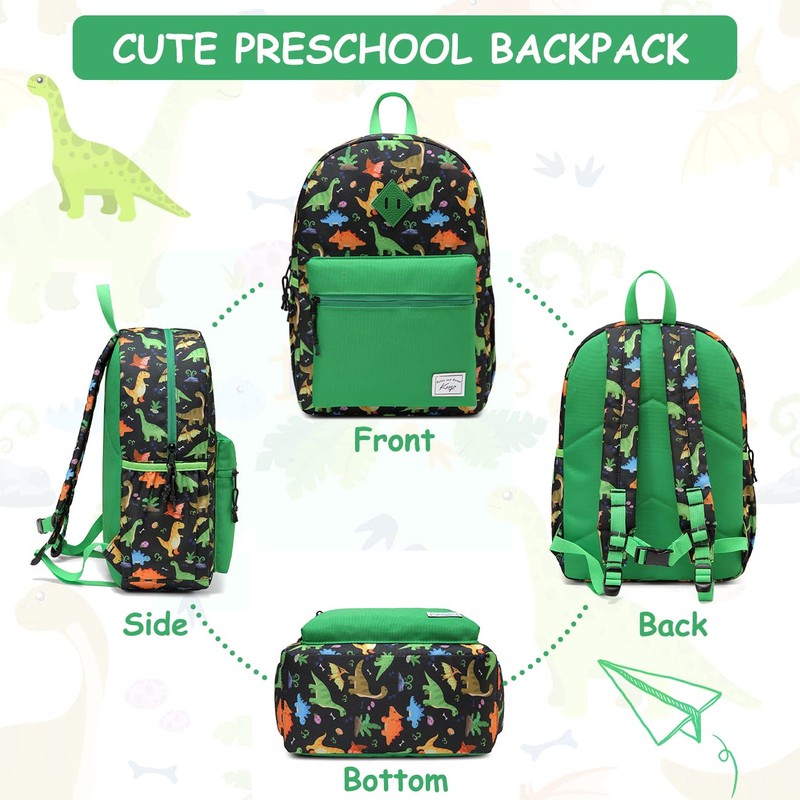 Kids Backpack for Boys, Kasqo Cute Lightweight Water Resistant Toddler