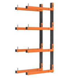 Olgsibb Lumber Storage Rack, Snap-Fit Connection Lumber Rack Wall Mount, Heavy Duty Metal 4 Level-32 Inch Wood Storage Rack