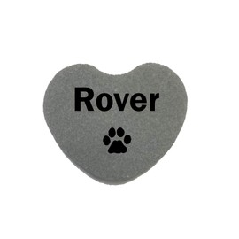GraphicRocks Pet Memorial Headstone Grave Marker Gray Natural Stone Heart