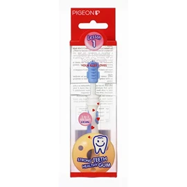 PIGEON | Cepillo de Dientes Bebe - Paso 1 | Cepillo Dental Bebé - Cepillos Dentales Cosas para Bebes Recien Nacidos | Articulos para Bebe Cepillo de Dientes Suave para Bebés | Color Amarillo