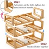 Pumtus 3 Tier Bamboo Water Bottle Organizer, Stackable Bottle Storage