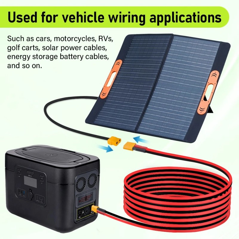 HORMY XT60 Female to Solar Connector Solar Panel Extension Charging