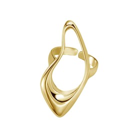 Hollow Teardrop Statement Ring for Women Gold Plated Fashion Geometric Simple Adjustable Open Wrap Knuckle Finger Rings Comfort Fit Minimalist Unique Chic Jewelry Gift for Holiday Size 6-7 (Golden)