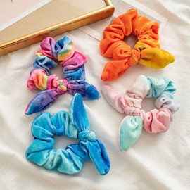 FOMIYES 8pcs Cute Bunny Ear Hair Scrunchies Soft Cloth Hair Ties for Women and Girls for Ponytails and Buns and Elastic Holders Versatile Accessories for Daily Use