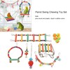 11pcs Parrot Swing Chewing Toy Set Bird Hanging Perches Toy
