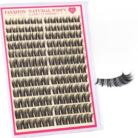 Lash Clusters Wispy Natural Eyelash Curler Eyelash Extensions 10-16mm Manga Lashes Clusters DIY Individual Lashes 144 Pcs with Soft Thin Band for Beginner by FANXITON