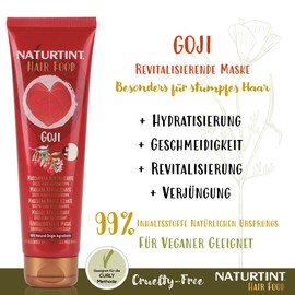 Naturtint Hair Food Goji Hair Mask Revitalising Hair Mask Rejuvenating Flash Effect Dull Hair 99% Natural Ingredients Hair Mask For Damaged Hair 150ml
