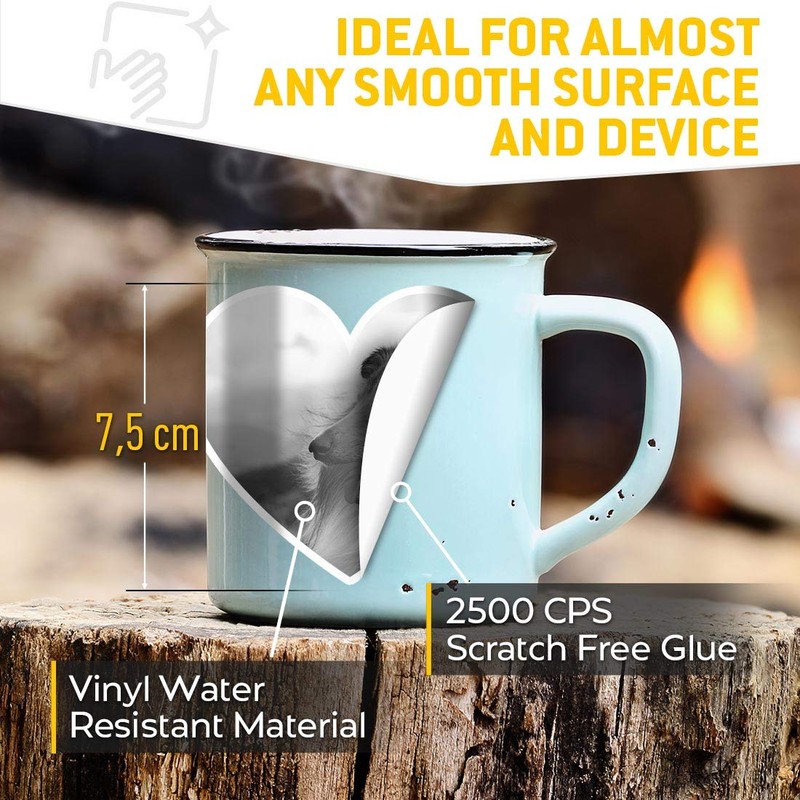 2 x 7.5cm Heart Stickers - Rough Collie Animals Pets