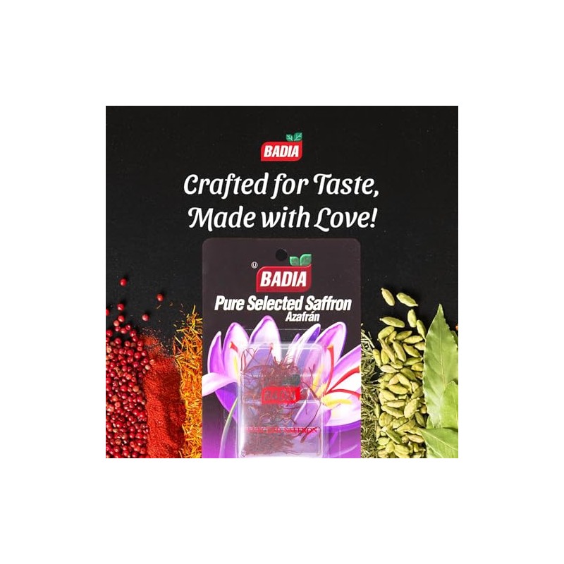 Badia Saffron, 0.4 gram – All-Natural Spanish Whole Azafran (Saffron)