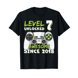 7 Year Old BDay Decorations Son Boy 7yr 2018 7th Birthday T-Shirt