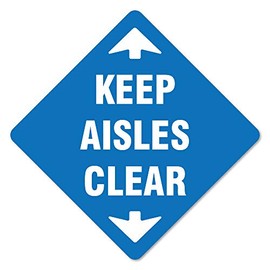 Public Safety Sign Keep Aisle Clear Non-Slip Floor Graphic | 12 Pack of Floor Marker Vinyl Decal| Protect Your Business, Work Place & Customers | Made in The USA