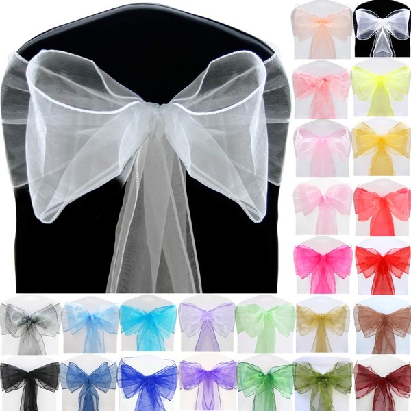 Time to Sparkle 10pcs 22x280cm Silver Cloud Organza Sashes Wider