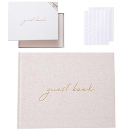 Premium Wedding Guest Book - Baby Shower Guest Book - Includes Blank Guest Book w/Keepsake Box w/100 Pages & 240 Clear Photo Corner Stickers - Polaroid Wedding Guest Book, Graduation & Special Events