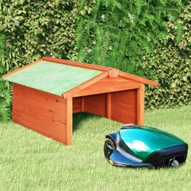 TREATLIFE HOME Durable Wooden Garage for Robotic Lawn Mower, Solid Firwood Construction, Protects from Weather, 28.3" x 34.3" x 19.7"