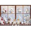 LOKIPA 8 Sheets Christmas Window Stickers Christmas Window Cling Christmas