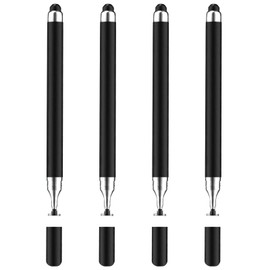 2 in 1 Stylus Pens for Touch Screens,4 Pack High Sensitivity Stylus Fine Point Stylus Pen for Smartphone and Tablets All Universal Touchscreen Devices(Black)