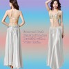 Women Chiffon Belly Dance Long Skirt with Underwear Split Satin