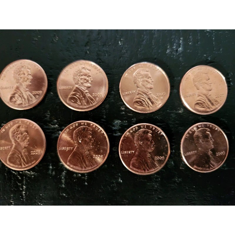 Complete Lincoln Cent Set- 2009-8 coins of P and D