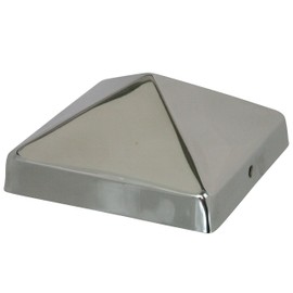 6x6 Stainless Steel Pyramid Post Caps (4-Pack) - Extended Lip - Will Not Rust (5-1/2" x 5-1/2") (4, 6x6)