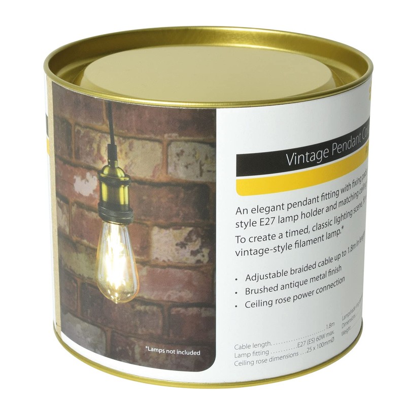 Lyyt | E27 Pendant Cord Set | Antique Gold