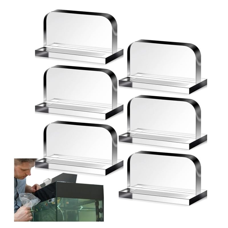 Fowecry 6 Piece Aquarium Lid Handles Transparent Acrylic for Aquarium