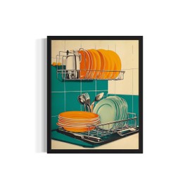 Póster con estampado de arte pop, clásico retro para decoración de pared, obras de arte clásicas para decoración de recámara, sala de estar Gallery 14A (estante para platos, 8 x 10 pulgadas, sin marco