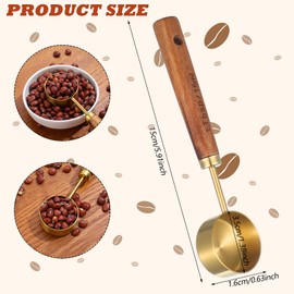 Tyqour Coffee Scoop 1 Tablespoon Measuring Spoon Stainless Steel & Wood 1 Tbsp Measuring Spoon Perfect for Coffee, Tea, and More