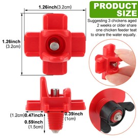 8 Pcs Chicken Water Nipples Automatic Poultry Waterer Non Leak Kit with Drill Bits for Bucket Feeders Horizontal Chicken Drinkers for Coop Outdoor