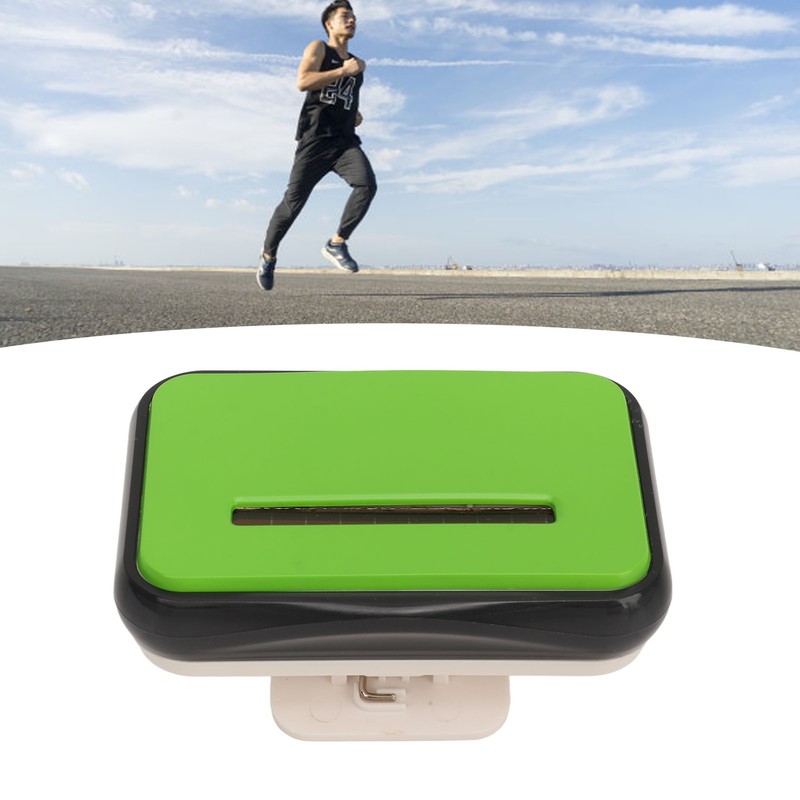Walking Pedometer Green Solar Battery Powered Distance Calorie Counter Electronic