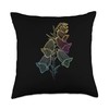 Line Art Foxglove Digitalis Floriculture Foxgloves Throw Pillow