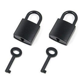 T Tulead Mini Square Padlocks Metal Black Locks Vintage Padlocks Decorative Locks Jewelry Box Padlock Pack of 2 with Keys