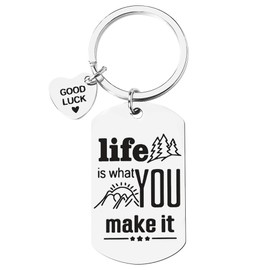 Inspirational Gifts for Daughter Son from Mum Dad Life is What You Make it Keyring for Granddaughter Grandson Christmas Birthday Gifts for Best Friend Coworkers Good Luck Keychain Sister Brother