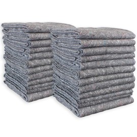 Textile Moving Blankets, Eco-Friendly 100% Recycled Packing Blankets for Moving, 72 x 54 inch - 24 Pack