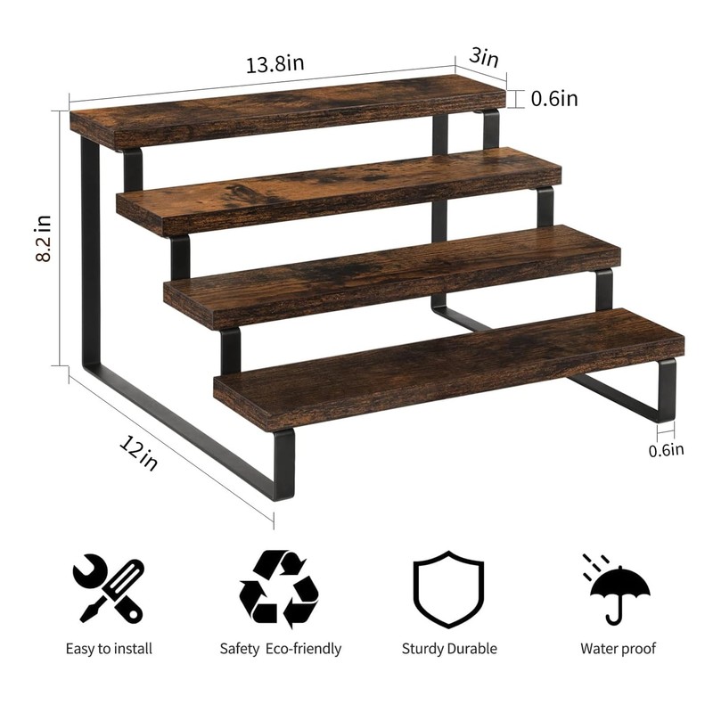 YINMIT Wooden Display Riser Stand, Tiered Perfume and Cologne Organizer