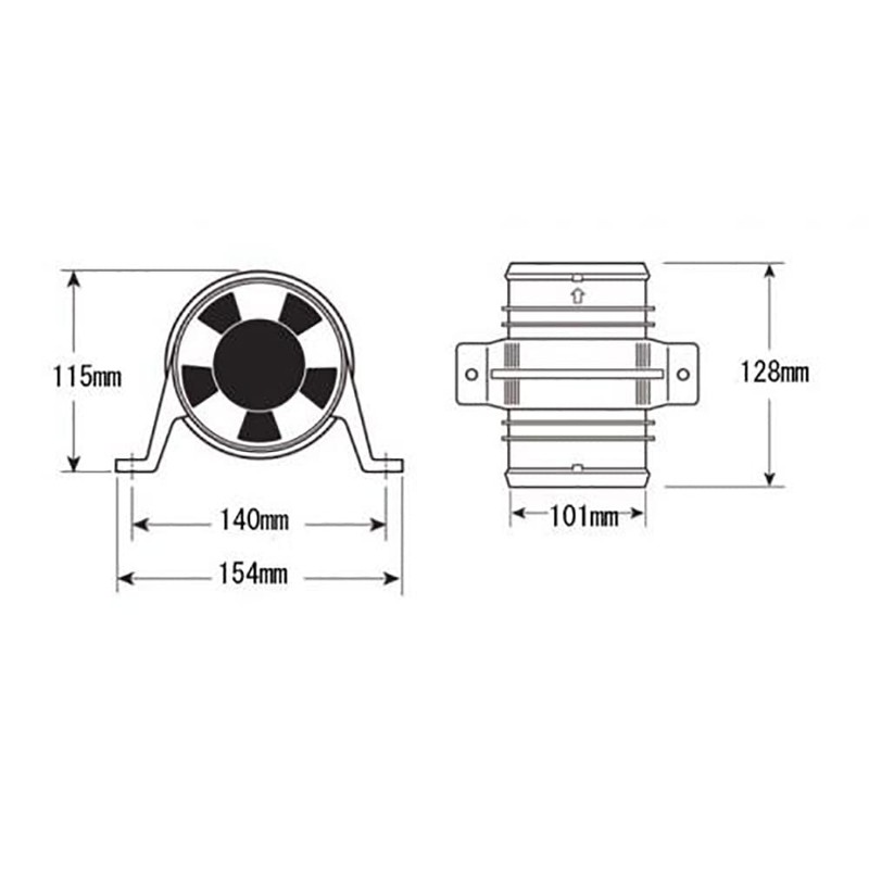 attwood FO2836 Turbo 4000 in-Line Blowers, White 4"(1749-1)