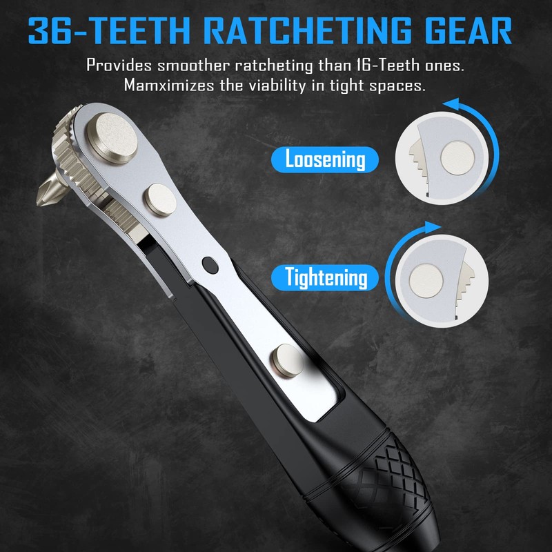 GreaTalent 37in1 S2 Steel Mini Ratchet Wrench Screwdriver Bit Set