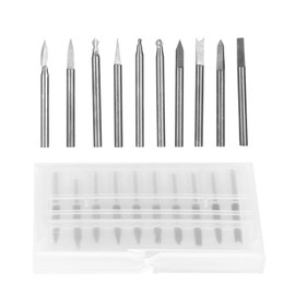10pcs Milling Cutter Set High Speed Steel Electric Milling Cutter Head Set for Woodworking Drilling3mm