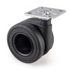 Emuca - Castors kit with Plate-Mounted,Ø65 (2,55 inch),Black Painted,Steel and