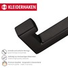 Gedotec Quadro Designer Coat Hook Square Coat Hook Matt Black