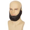 Yan Dream Fake Chin Curtain Beard for Men Dark Brown