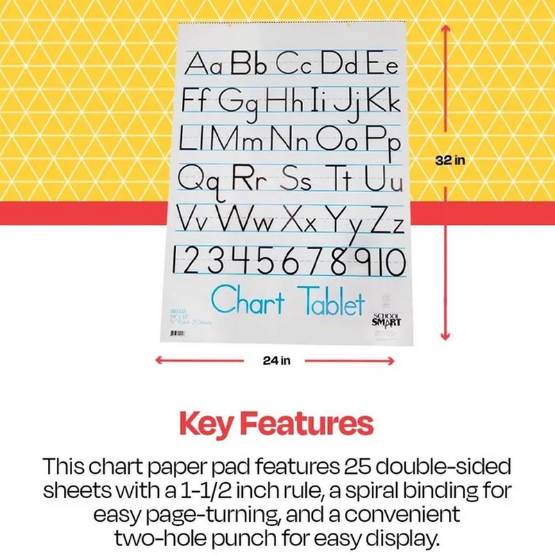 Casafoyer School Smart Chart Tablet, 24 x 32 in, 25
