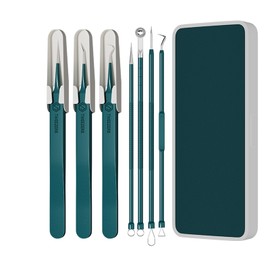 Blackhead Remover Set 7-Piece Smbrige Pimple Remover | Pimple Removal Tool for Pure Skin | Blackhead Remover in Coloured Box, Dark Green
