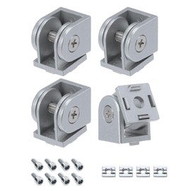 uxcell 4Pcs Die-Cast Aluminum Pivot Joint 180°Adjustable Flexible Pivot Joint Connector with M6 Screws for 2020 Series Aluminum Extrusion Profile, Aperture 6mm, Silver Tone